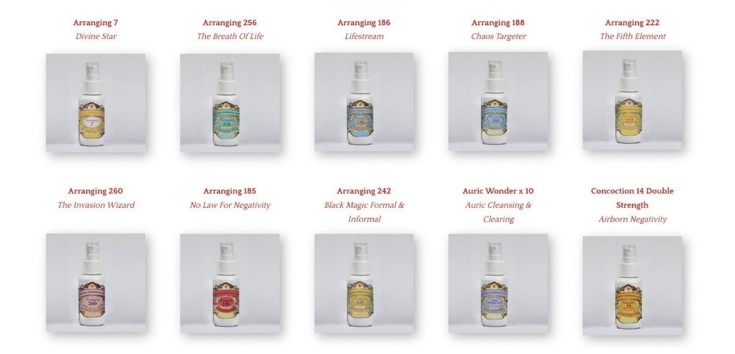 Arranging Auric Spray Bottles